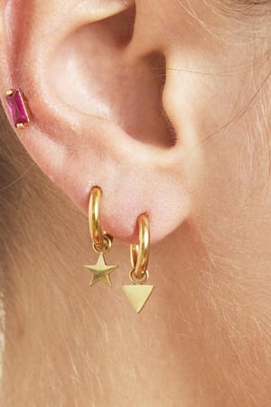 Oorbellen Triangle Goud kleur Stainless Steel h5 Afbeelding2